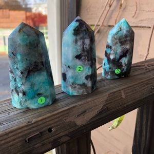 ONE Amazonite Mica and Smokey Quartz Crystal Tower